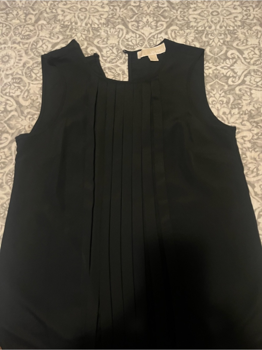 Michael Kors Black Pleated Sleeveless Camisole